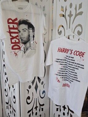 NWT Dexter Showtime TV Show Graphic Tee T-Shirt White Men's Small S